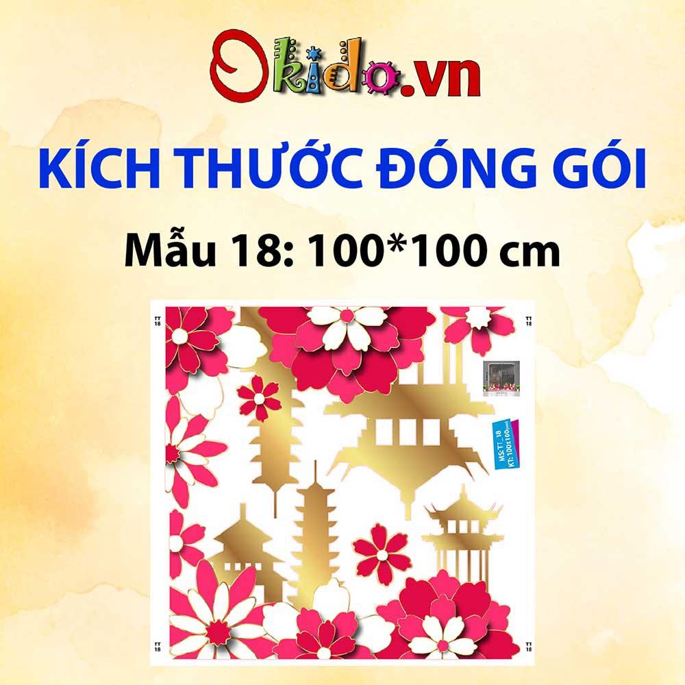 DECAL TRANG TRÍ TẾT TRUNG THU 2021 LONG LÂN VÀ LỒNG ĐÈN SẮC MÀU