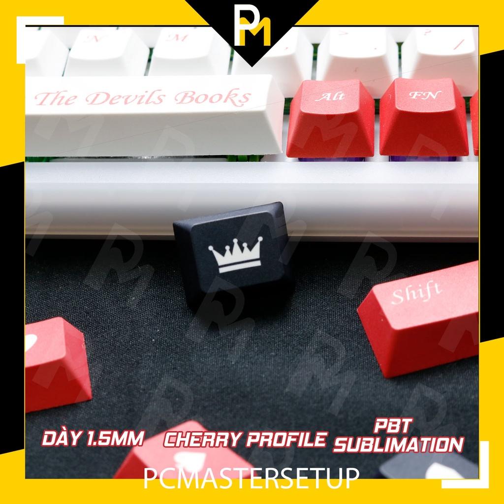 Keycap pbt JQK Poker cherry profile in 5 mặt chuyển nhiệt không bay màu 137 phím