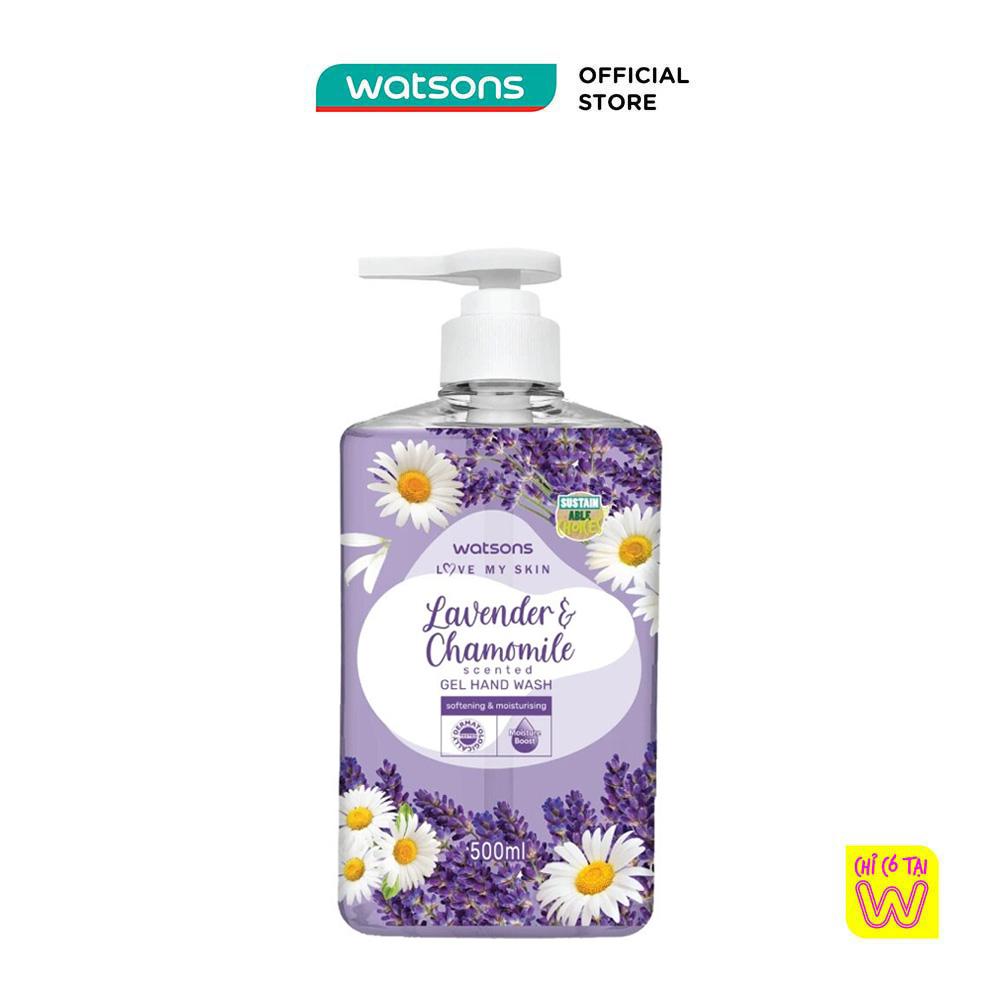 Gel Rửa Tay Watsons Love My Skin Lavender Chamomile Scented Gel Hand Wash 500ml