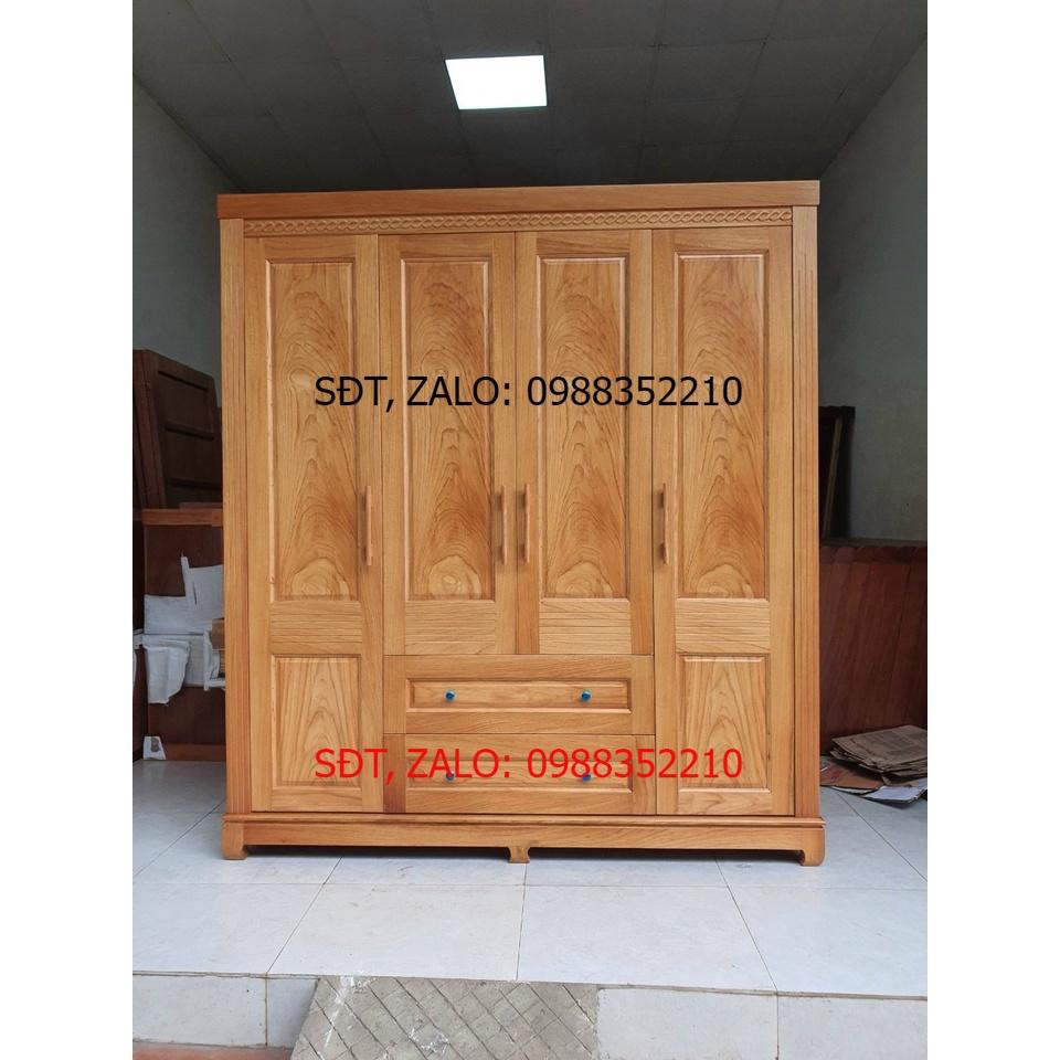 Tủ quần áo gỗ gõ 4 cánh