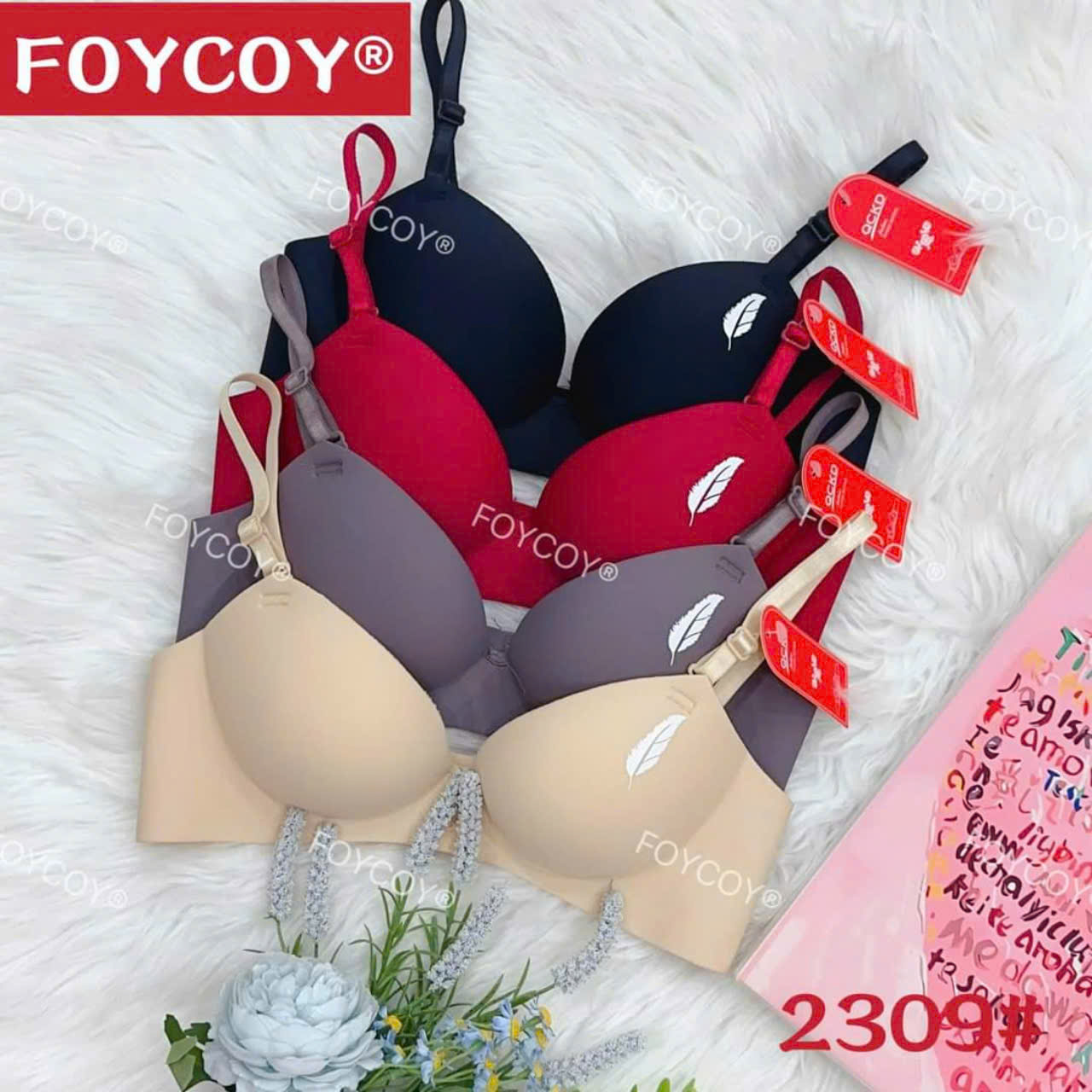 Áo lót nữ, áo ngực nữ su Lông Vũ, không gọng, đệm dày bàn tay nâng ngực chống xệ