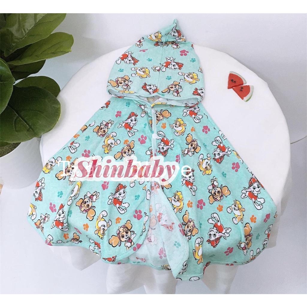 Áo choàng cánh dơi chống nắng, che gió cho bé nhiều hoạ tiết dễ thương chất vải thun cotton mềm mát (3-15kg