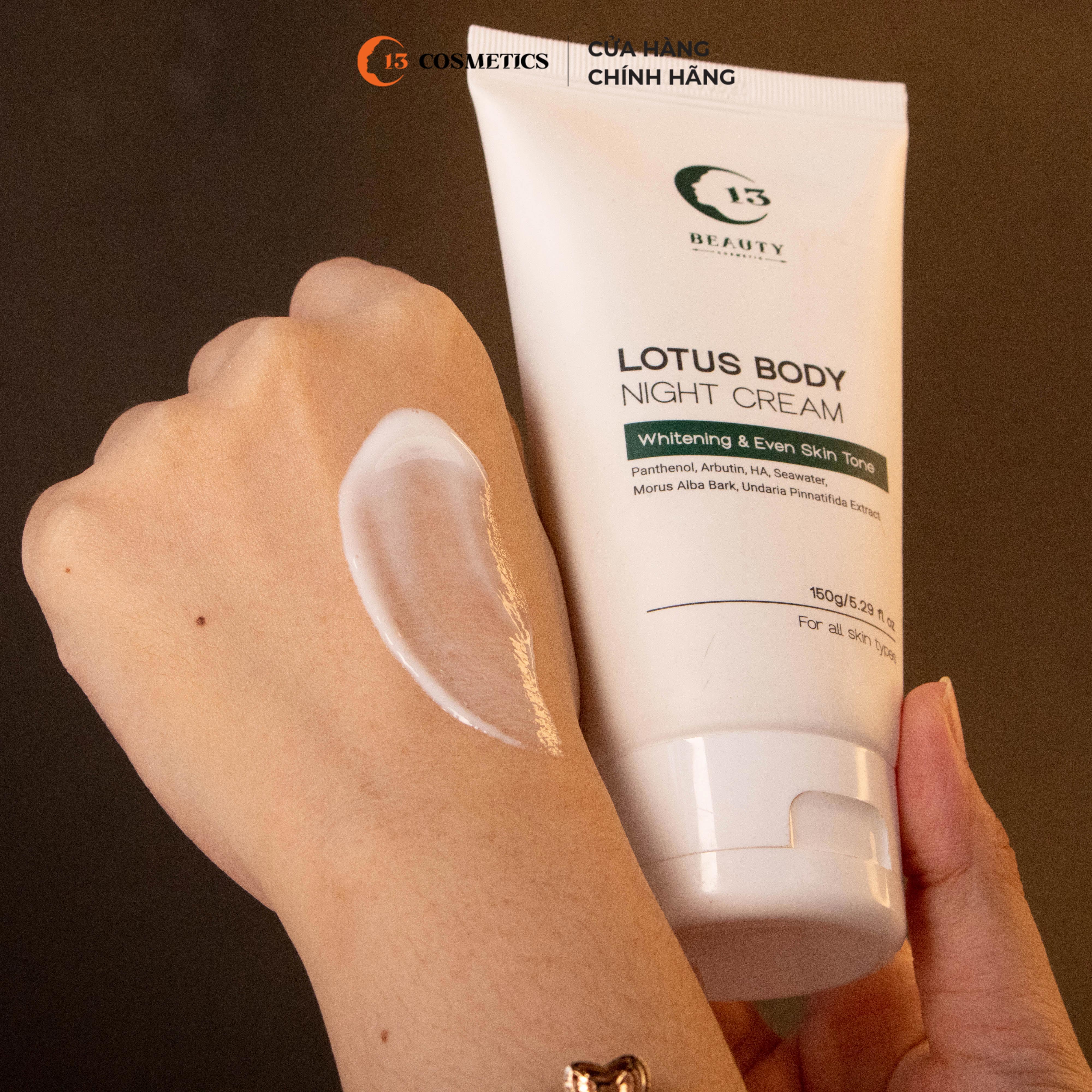 Kem Dưỡng Thể Ban Đêm Ngừa Lão Hóa, Làm Trắng, Cấp Ẩm Chuyên Sâu C13 Cosmetics Thu Trang Lotus Body Night Cream 150g