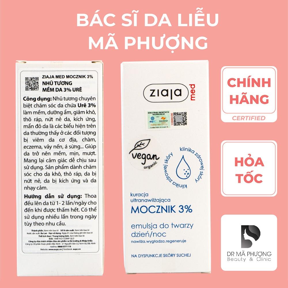 Nhũ tương dưỡng ẩm Ziaja ure 3% - Ziaja Med Mocznik 3% Ure  50ml