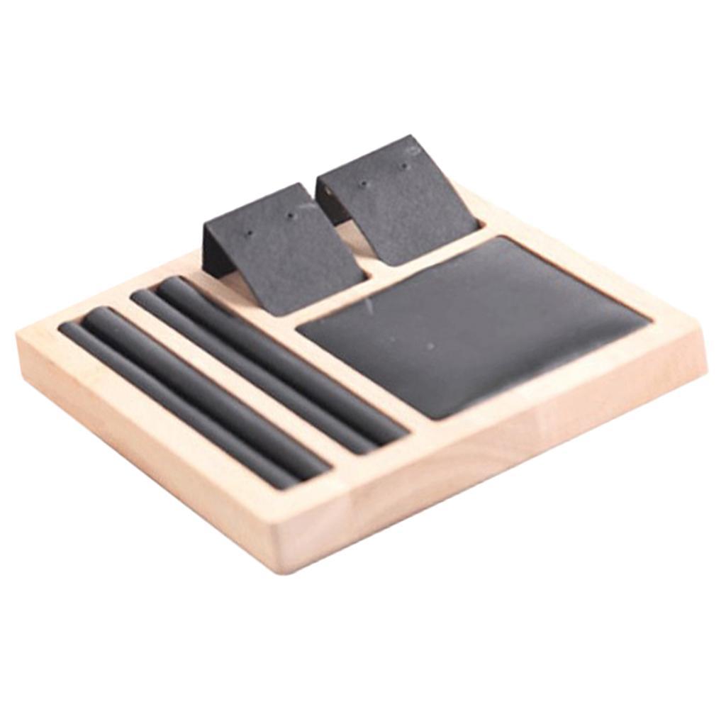 4 in 1 Jewelry Bracelet Earrings Rings Necklace Display Organizer Tray Holder Storage Box Case