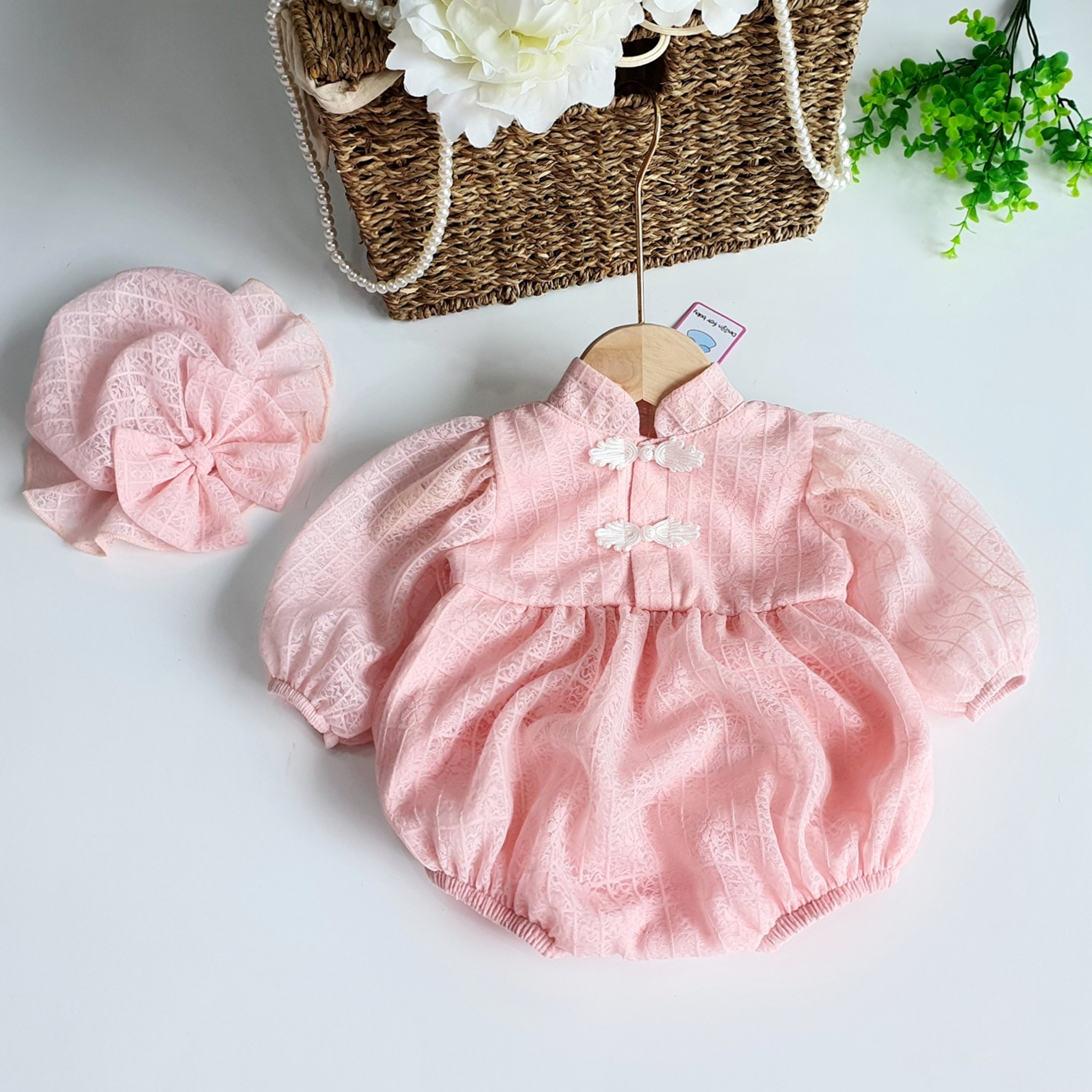 Body Cổ Tàu Bé Gái 3 Đến 12kg Chất Ren Nhật Dập Hoa Nổi CAO CẤP