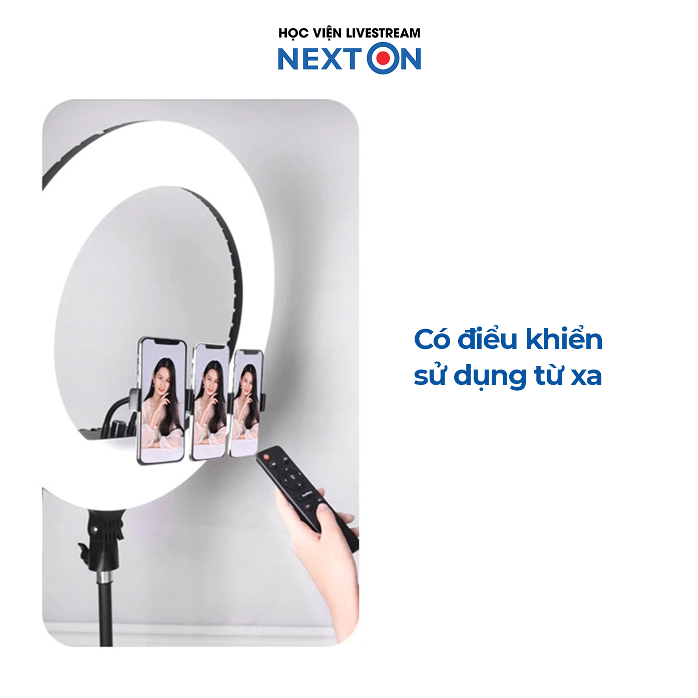 Đèn livestream ring 45cm, Makeup, Quay Phim Vlog Video, Chụp Ảnh SelfieXăm nghệ thuật RL-18 + 3 kẹp điện thoại + Điều khiển từ xa