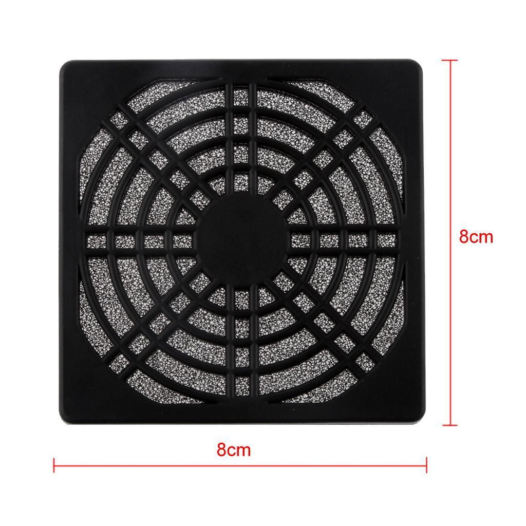 1Pcs 8cm Dustproof Mesh, Case Cooling Fan Dust Filter Cover Grill Black