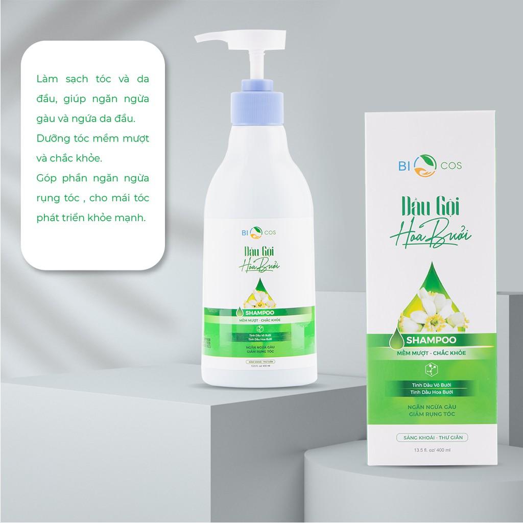 Dầu Gội Đầu Hoa Bưởi BIOCOS - 400ml Sạch Gầu, Mềm Mượt, Ngăn Ngừa Rụng Tóc