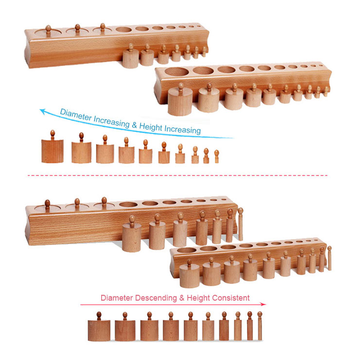 Bộ 4 thanh núm size đại giáo cụ Montessori