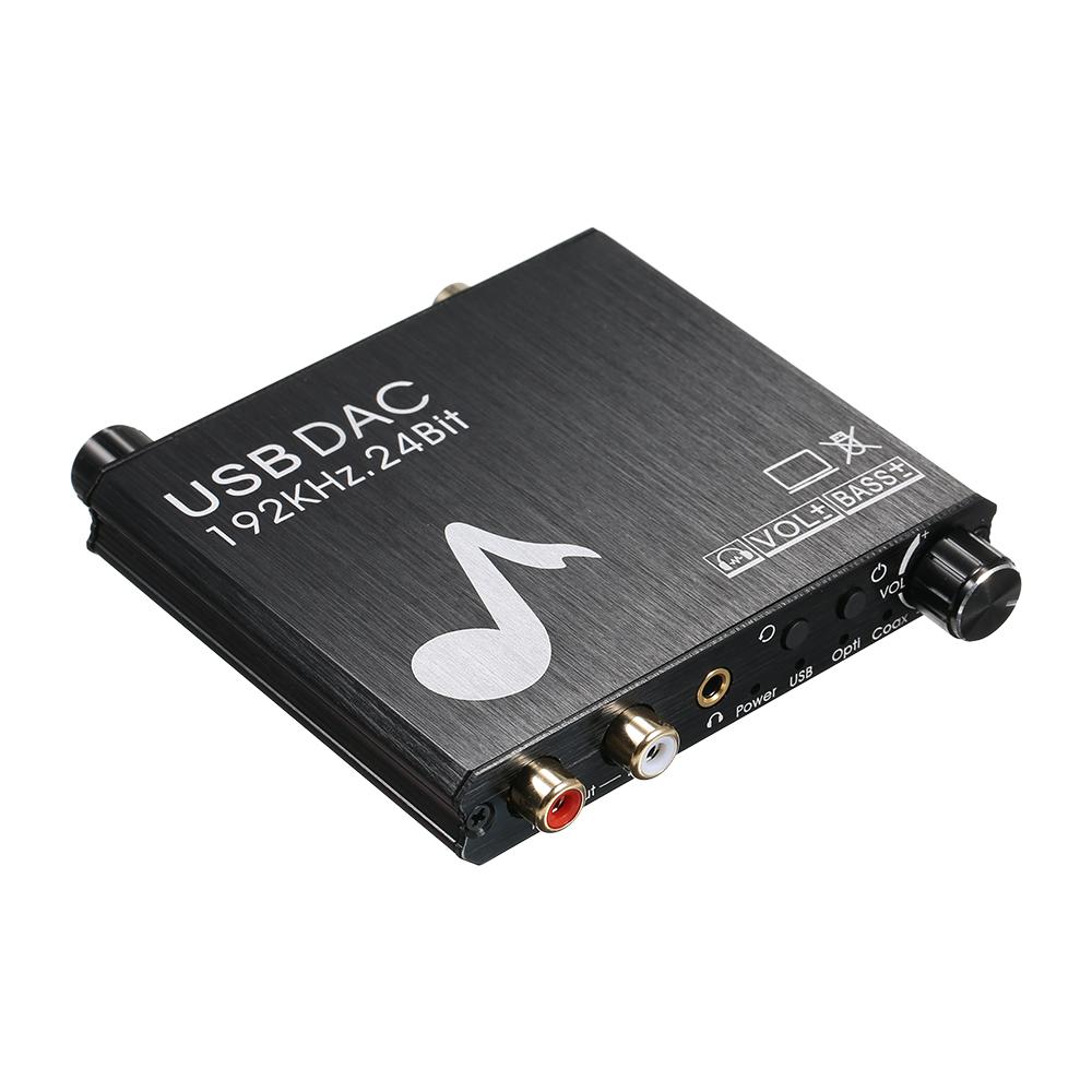 DAC Audio Converter Digital to Analog Audio Converter Support USB Sound Card 192KHz Sampling Rate with Volume Adjustment