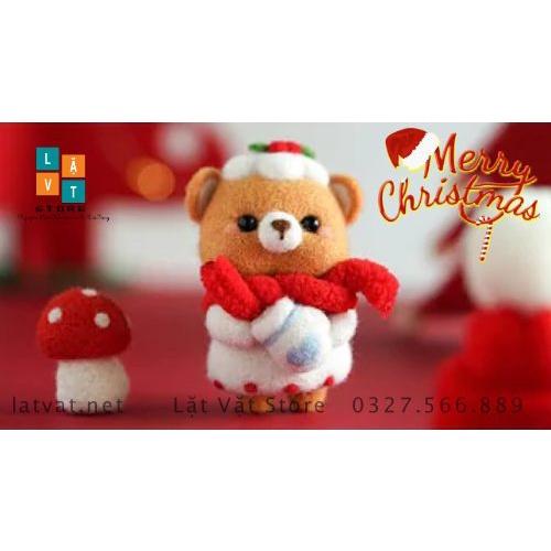 Bộ len chọc làm quà giáng sinh, Noel mới có hướng dẫn - Needle felting Noel, merry christmas