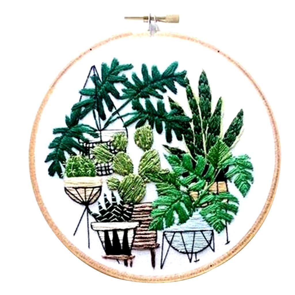 Pre-printed DIY Handmade Embroidery Starter Kit Cross Stitch Set 20cm EC001