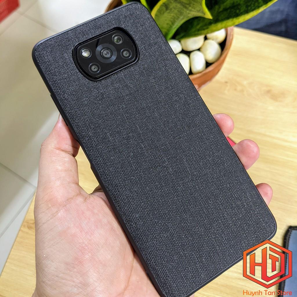 Ốp lưng redmi poco x3 x3 pro x3 nfc chống vân tay nhựa cứng viền đen giả vải JEAN 1 màu phụ kiện huỳnh tân store