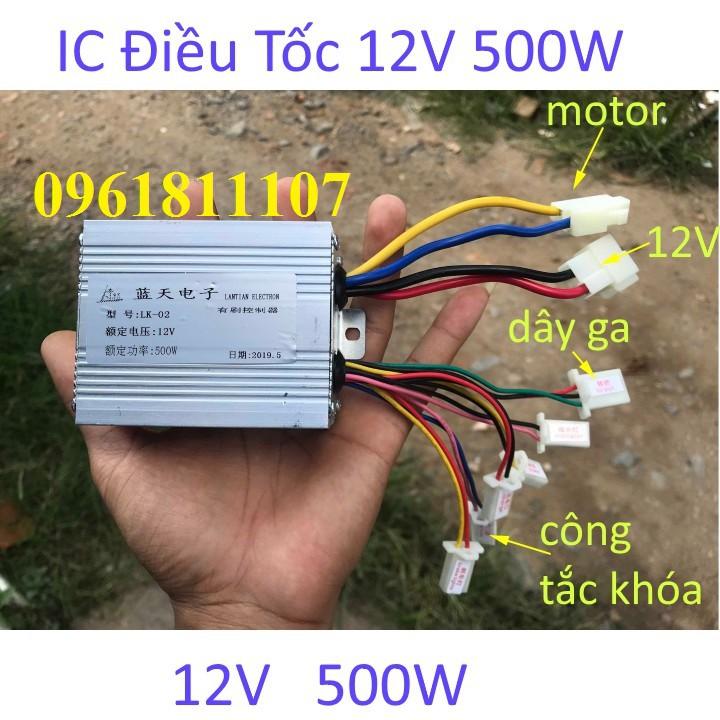 Điều tốc motor 12V 500W cho motor có chổi than