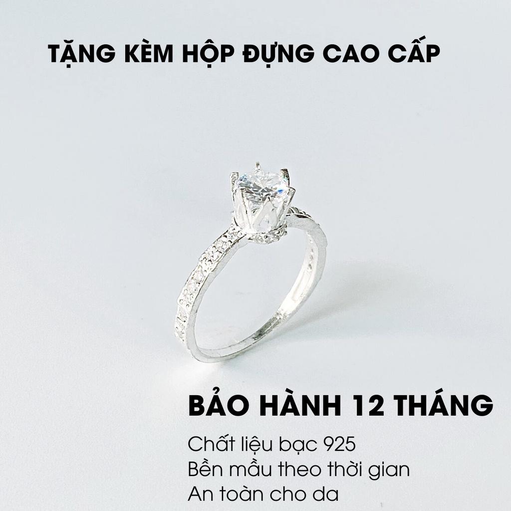 Nhẫn bạc nữ ANTA Jewelry Bud stone round đính đá tròn ATJ9025