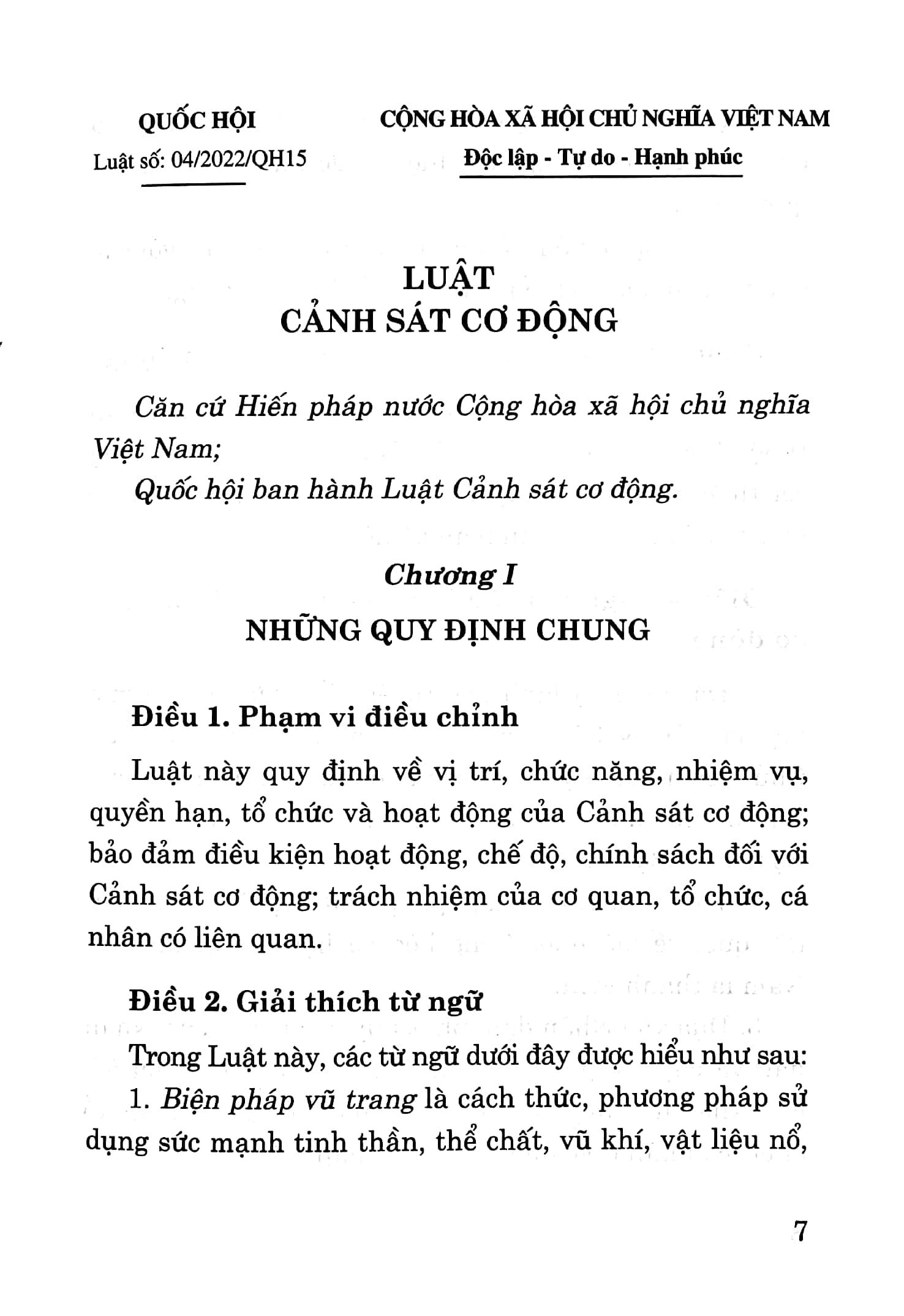 Luật Cảnh Sát Cơ Động