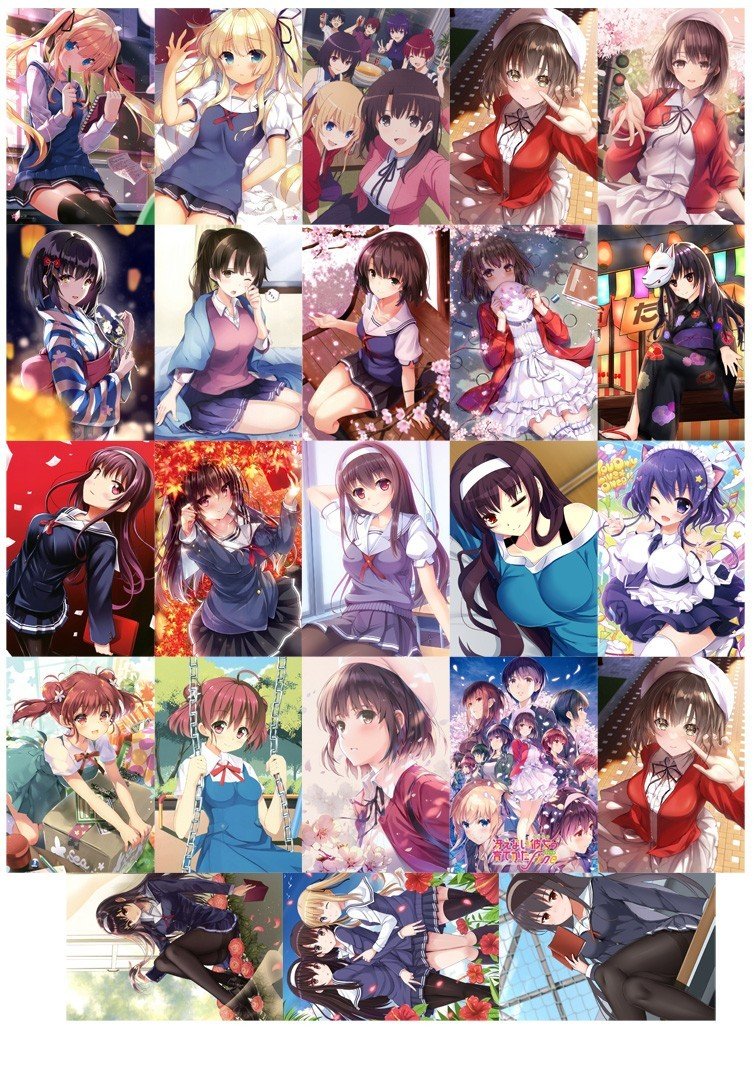 Bộ lomo card Saenai Heroine no Sodatekata 30 ảnh khác nhau/ hộp Thẻ card Saenai Heroine no Sodatekata