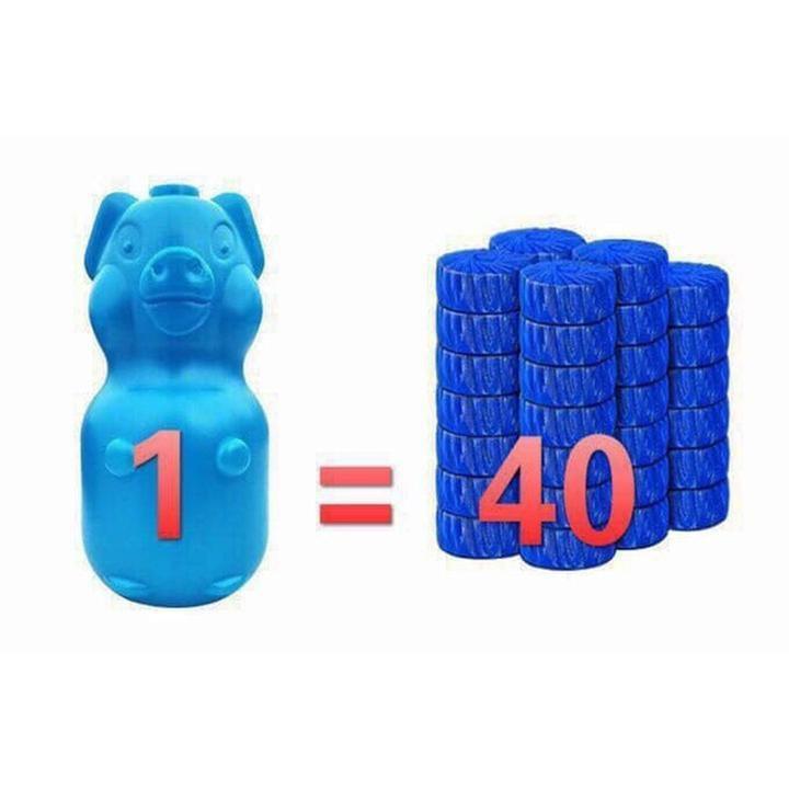 Tẩy Bồn Cầu Hình Con Lợn Phiên Bản Cải Tiến, 1 Sản Phẩm Bằng 40 Thả Thông Thường
