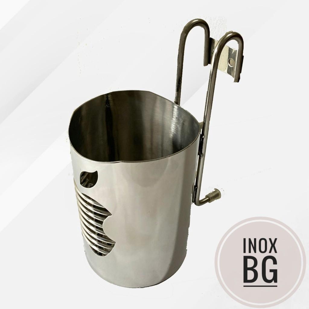 Ống đựng đũa inox - Ống đựng đũa muỗng đơn inox cao cấp đơn hình táo