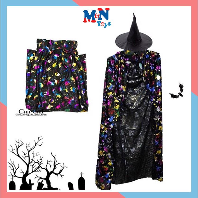 Bộ hóa trang phù thủy halloween kèm mũ- áo choàng Halloween người lớn 1,2m