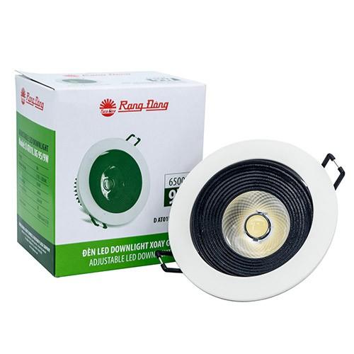 Đèn âm trần xoay góc 9W LED Rạng Đông, vỏ nhôm đúc, cánh tản nhiệt, khoét lỗ 95mm