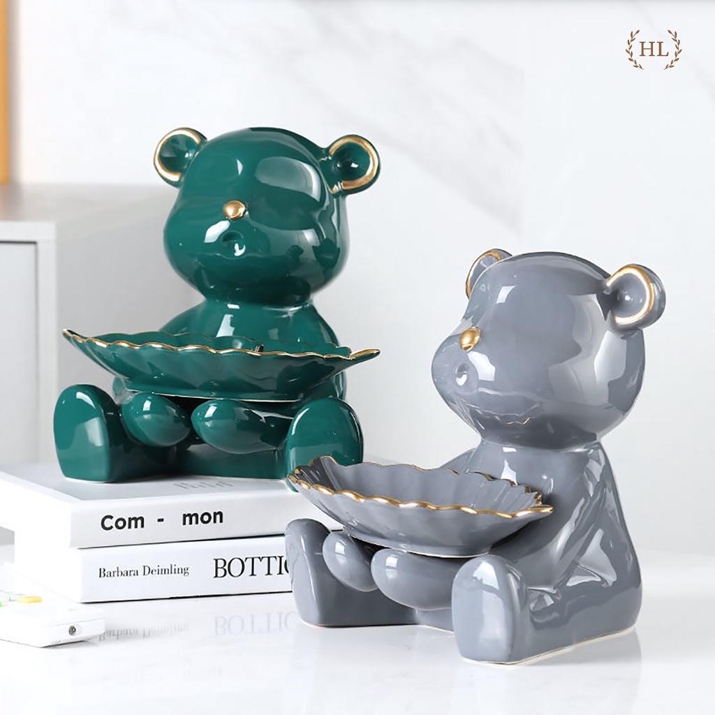 Gấu BearBrick Sứ | Khay đựng chìa khóa - kẹo hình Gấu BearBrick sang chảnh chất liệu sứ cao cấp ( Hàng Có Sẵn )