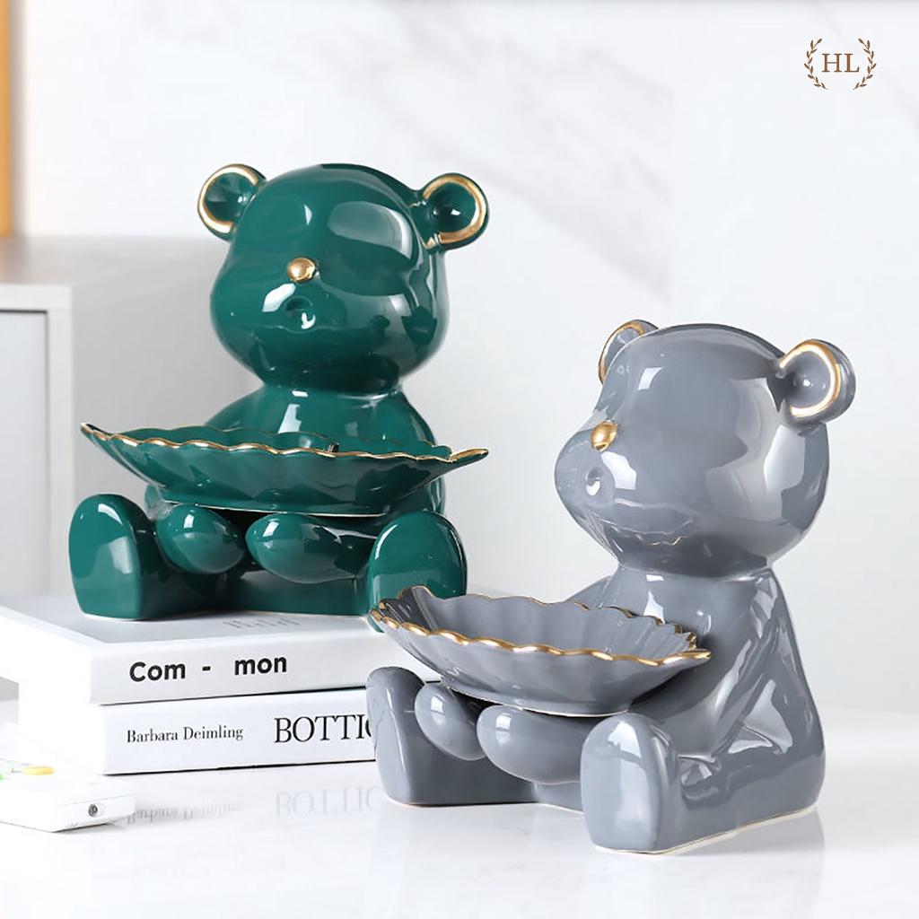 Gấu BearBrick Sứ | Khay đựng chìa khóa - kẹo hình Gấu BearBrick sang chảnh chất liệu sứ cao cấp