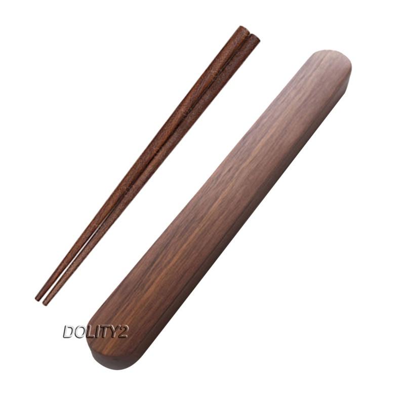 Bộ 2 Đũa Gỗ Óc Chó Kèm Hộp Đựng Tiện Dụng Ốp