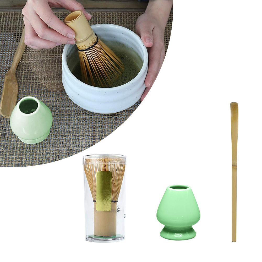 3 Trong 1 Matcha Làm Dụng Cụ Trà Tre Đánh Muỗng Trà Gốm Đánh Giá Đỡ Matcha Đánh Nhật Bản Teaware Trà dụng Cụ Bát Bộ
