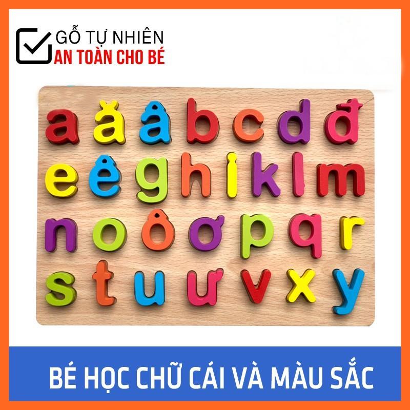 Đồ chơi giáo dục bảng chữ cái Tiếng Việt In Thường Bằng Gỗ cao cấp