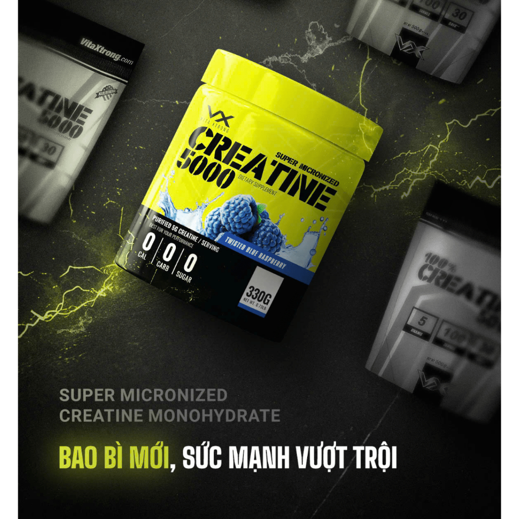 VitaXtrong Bột Tăng Sức Mạnh Creatine 5000 (300g, 500g) Thực Phẩm Bổ Sung Creatine Tinh Khiết | MuscleStore