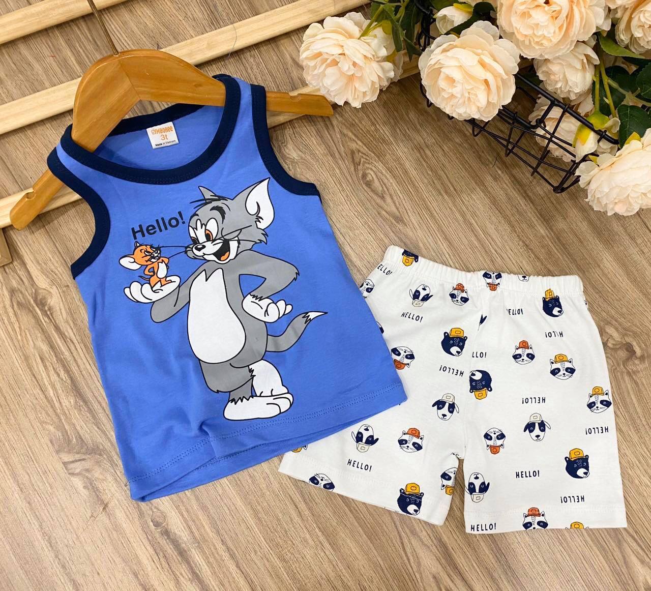COMBO 3 BỘ BA LỖ IN HÌNH CUTE CHO BÉ