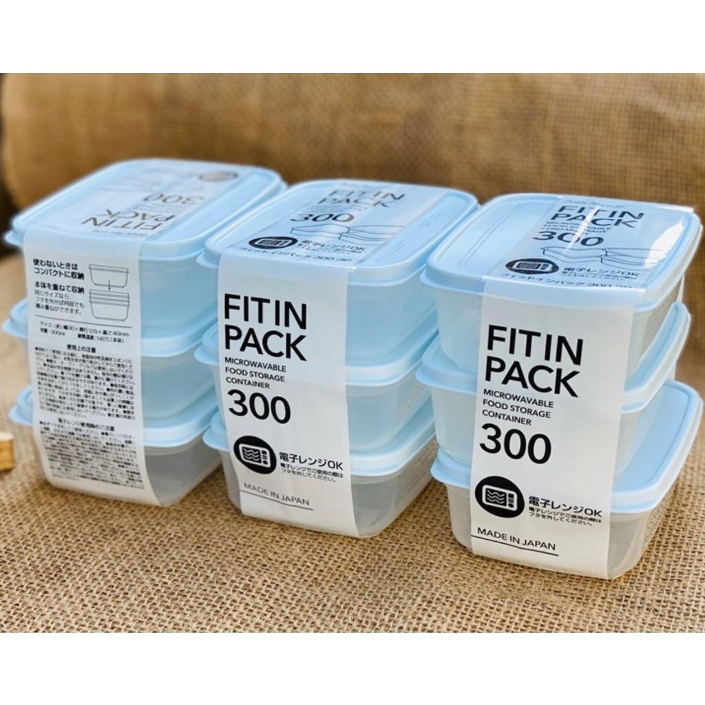 Set Hộp thực phẩm Fit in Pack 1350ml, 900ml, 600ml, 300ml 150ml nắp dẻo Sanada Nhật Bản dùng lò vi sóng, tủ đông lạnh