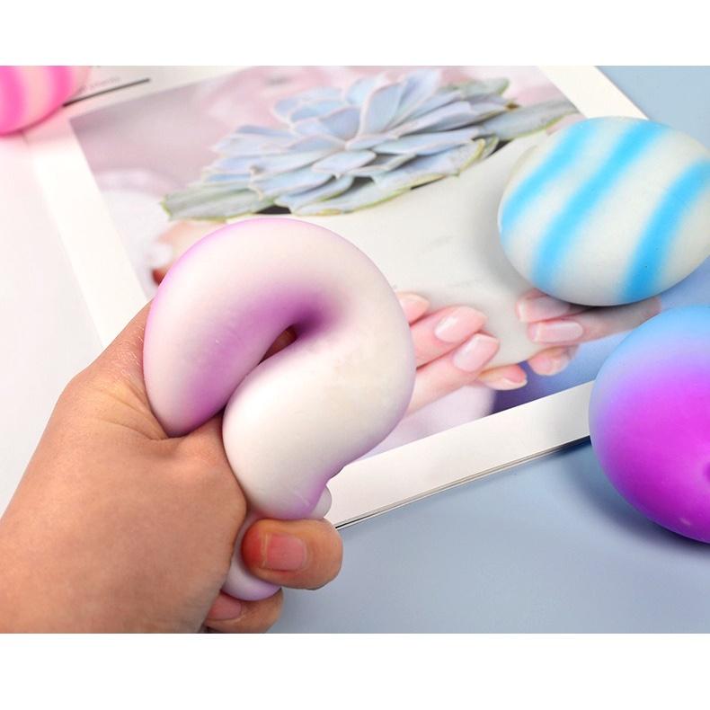 Squishy quả bóng tròn 2 sọc nhiều màu cực đẹp đồ chơi bóp tay mềm mịn giảm stress đàn hồi chậm tăng