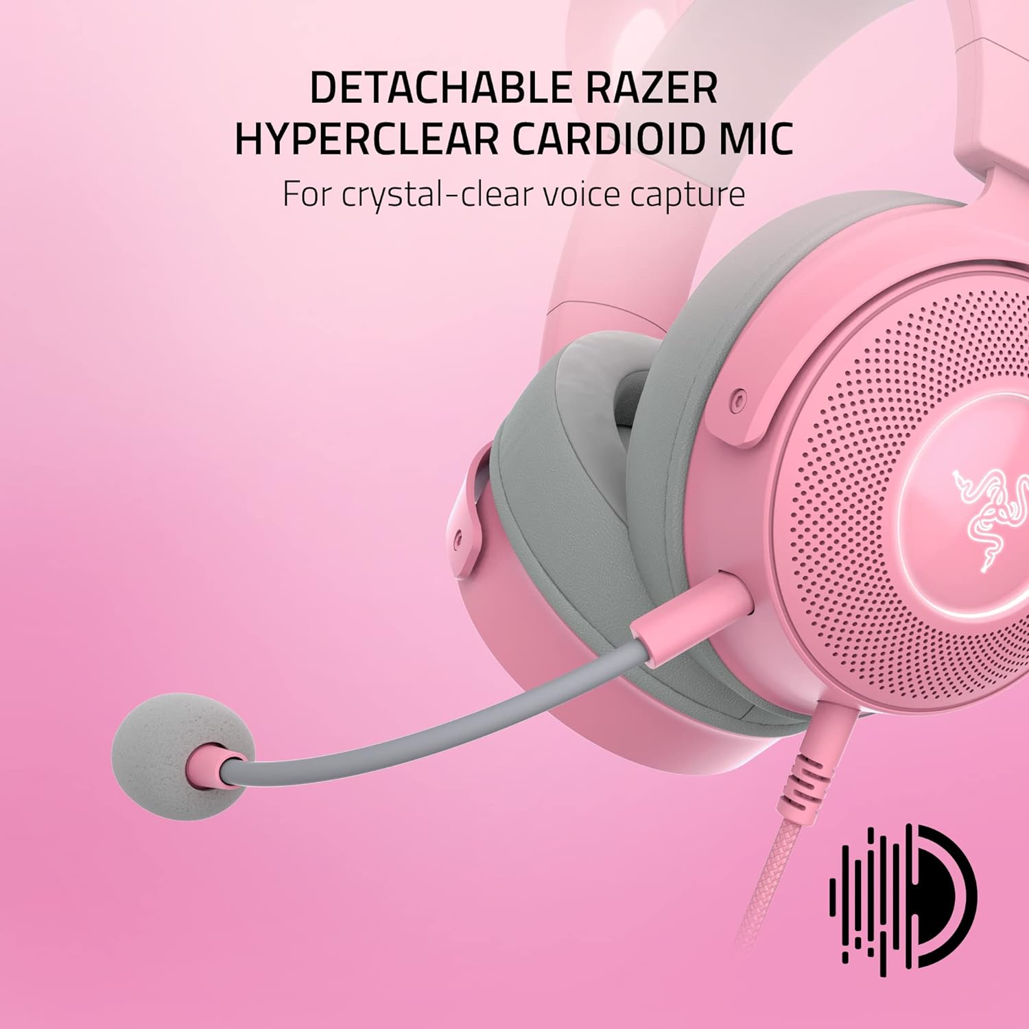 Tai nghe có dây chùm đầu Razer Kraken Kitty Edition V2 Pro-Wired RGB Headset with Interchangeable Ears (Hàng chính hãng)