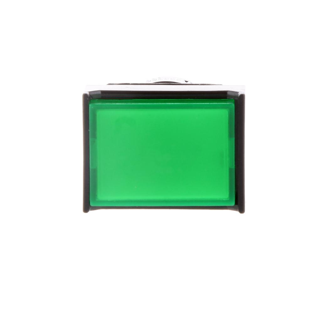 2 pieces DC 12V Push Button Momentary Self Reset Square Switch with LED Light 5 Pin 16mm Green