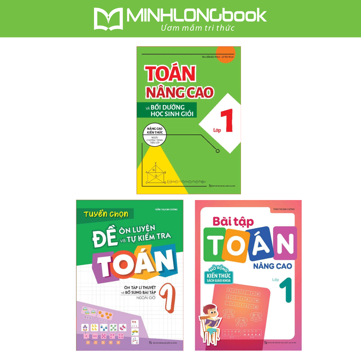 Sách: Combo Tuyển Chọn Đề Ôn Luyện Và Tự Kiểm Tra Toán Lớp 1  + 2 Cuốn Toán Nâng Cao Lớp 1