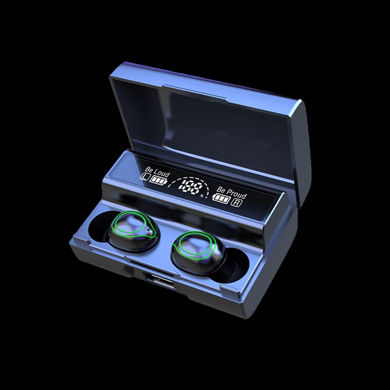 Bluetooth 5.0 In-Ear Earbuds LED Display Earplugs Headsets for Sports Gym PC