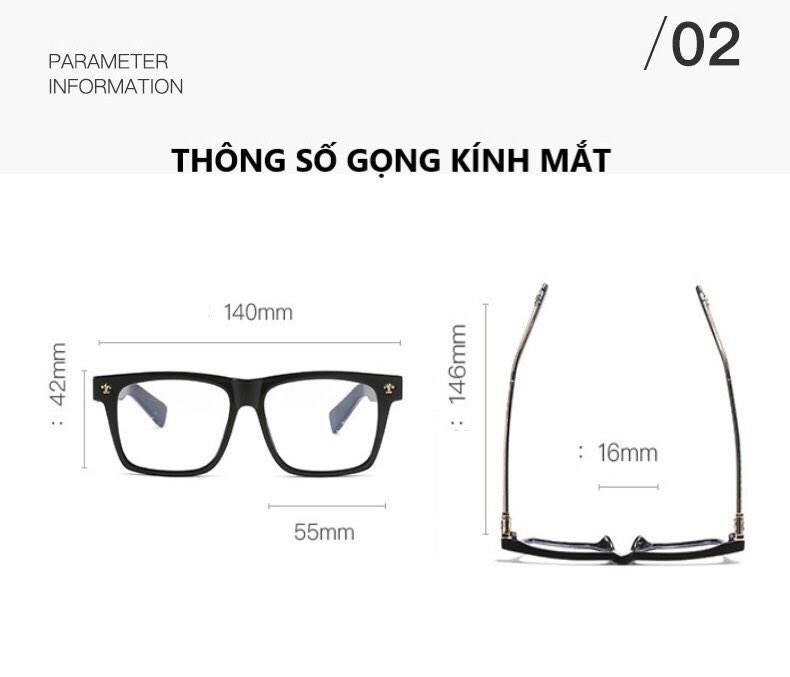 Gọng Kính Cận, Kính Thời Trang Unisex Thời Trang Gọng Họa Tiết