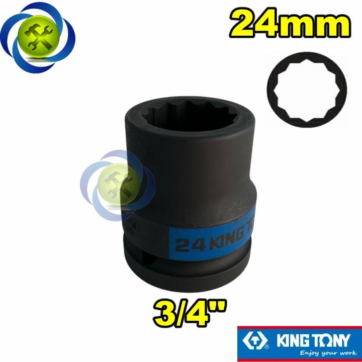 Tuýp 24mm 3/4 Kingtony 653024M loại ngắn 12 cạnh màu đen