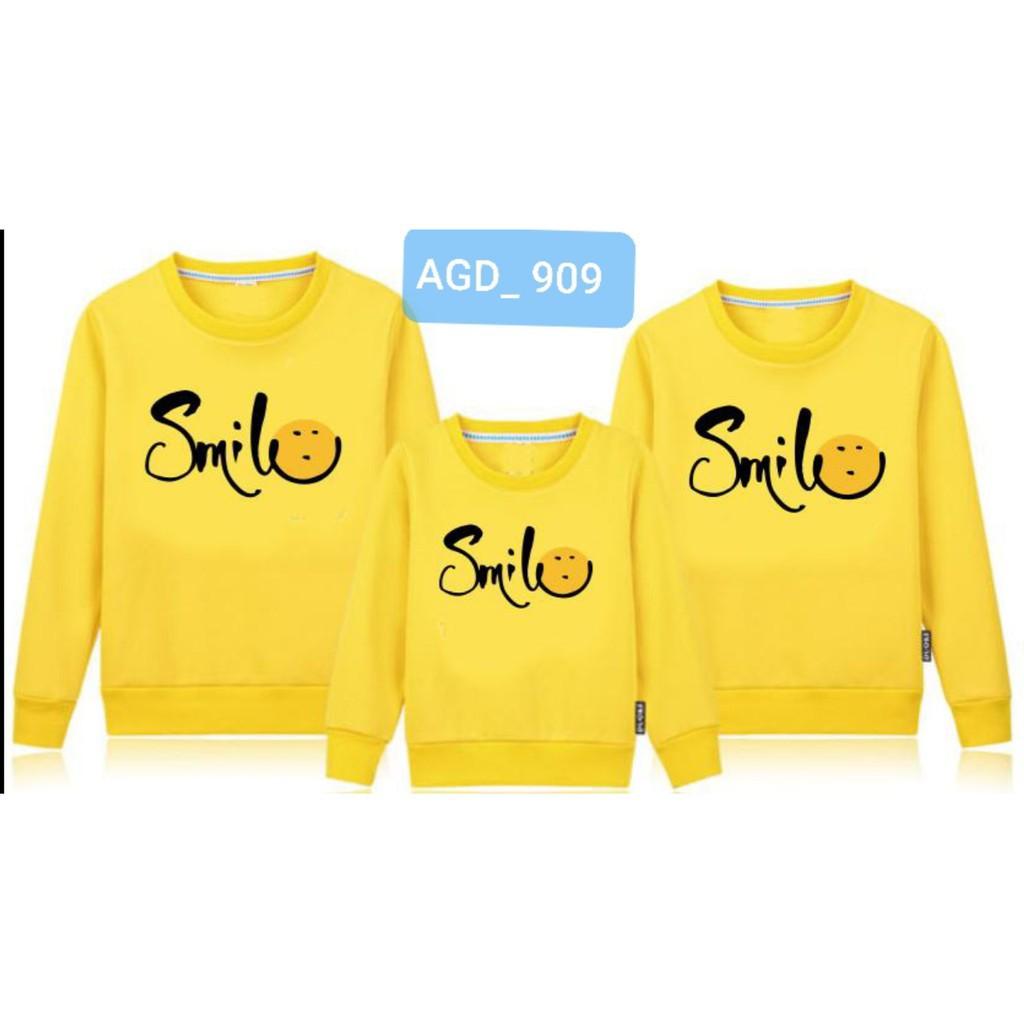 Áo đồng phục thu đông mẫu in smile - MÃ AGD909