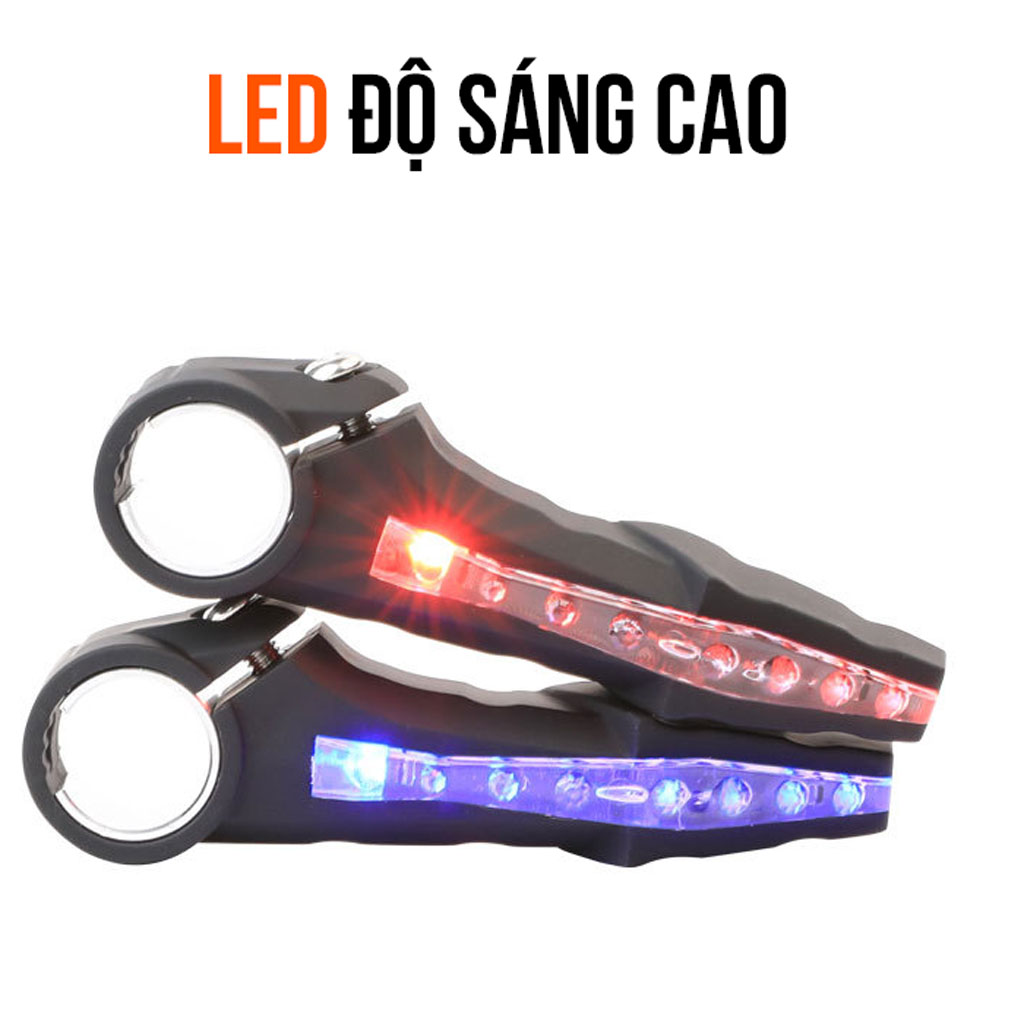 Đèn Sừng Led Tay Cầm Gắn Xe Đạp Cảnh Báo Ban Đêm Đường Kính 22mm (2 Cái/ Bộ) Mai Lee