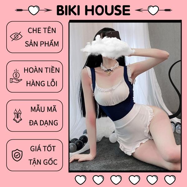 Cosplay hầu gái sexy liền thân đáng yêu bodysuit đồ ngủ 1 mảnh nàng hầu giúp việc cao cấp gợi cảm BIKI HOUSE N771 - HCM