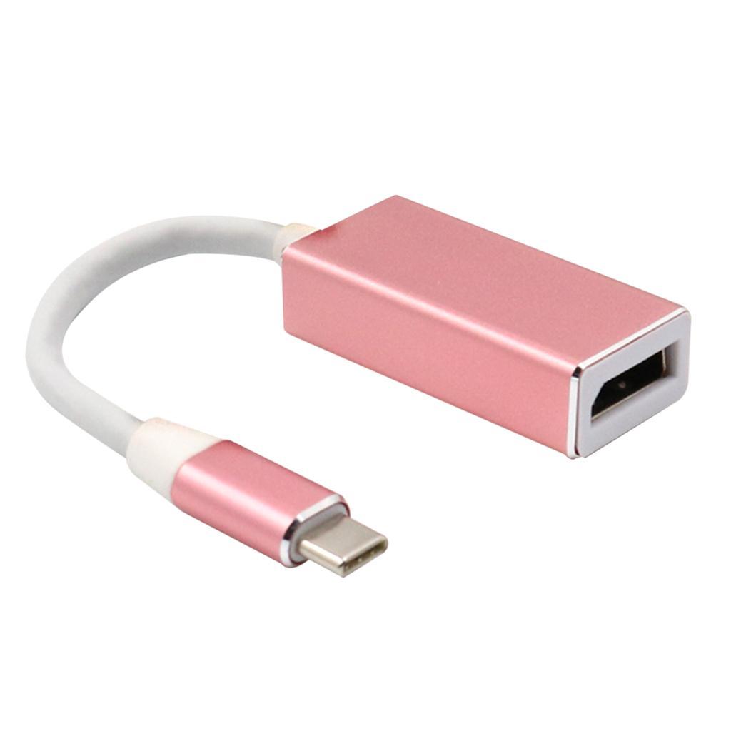 USB-C Type C Male to Displayport DP Port Female Converter Cable Rose Gold