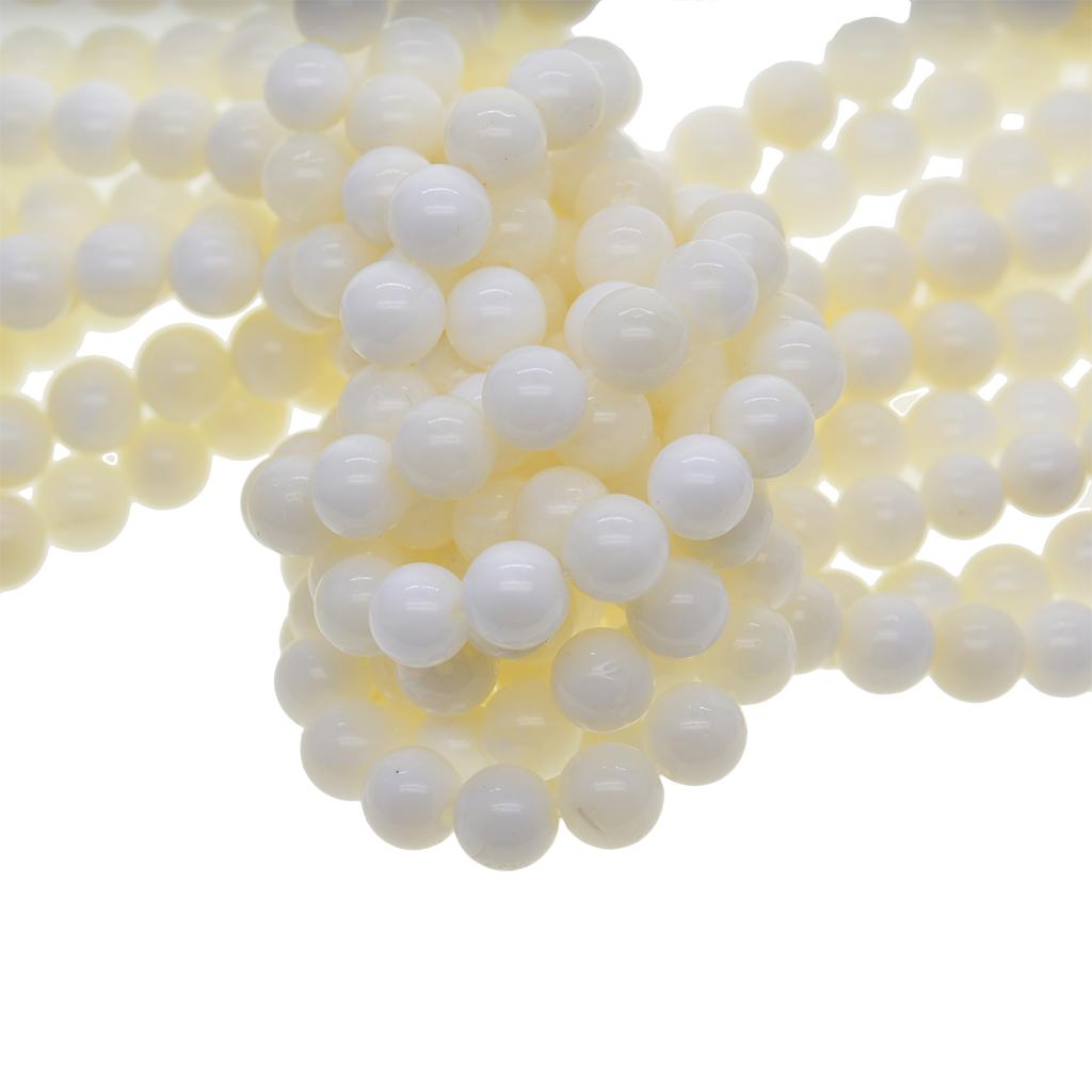 Natural Pearl White Color Beads Sea Shell Round Loose Beads Pick Size for Jewellry Making 15.5 Inch / Strand