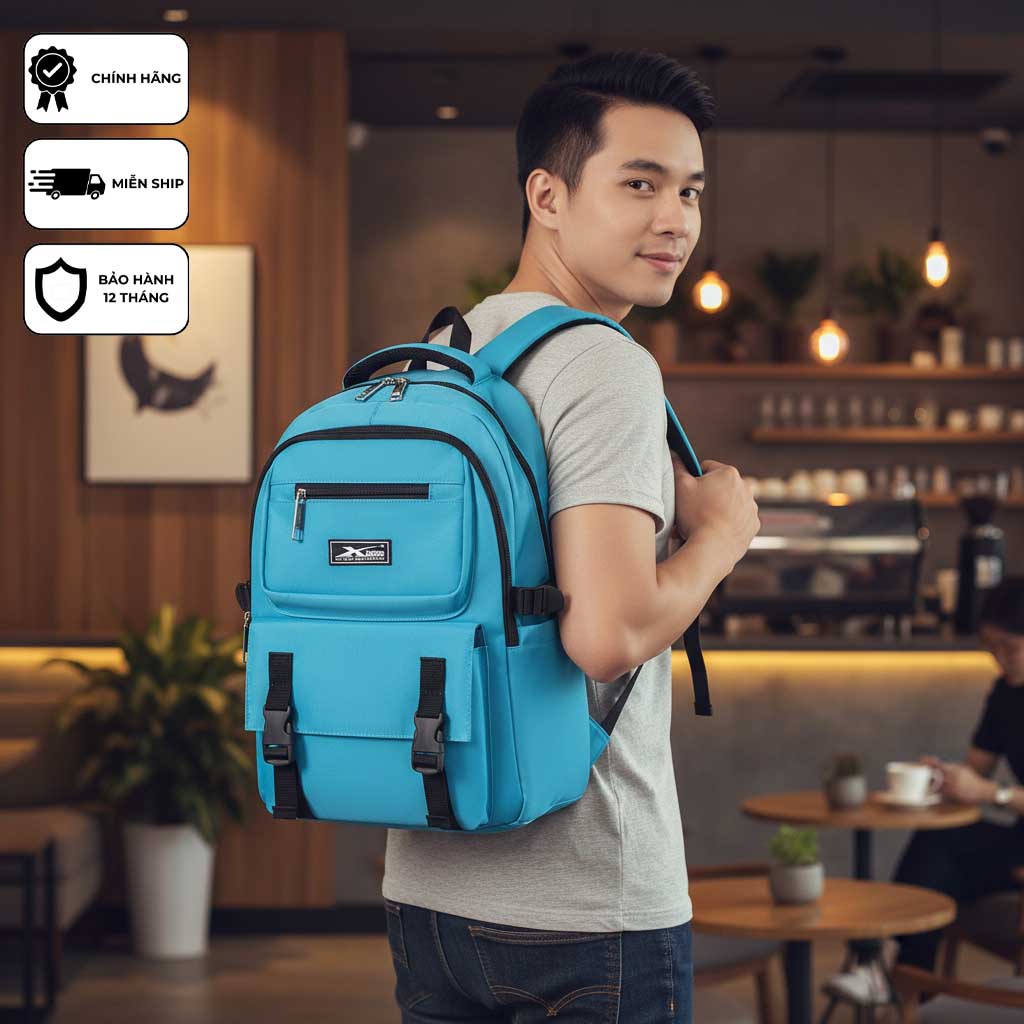 Balo Cao Cấp Xbags Sea Blue XB 3201 – Chống Nước, Balo Học Sinh &amp; Đi Làm, Thiết Kế Tiện Lợi!