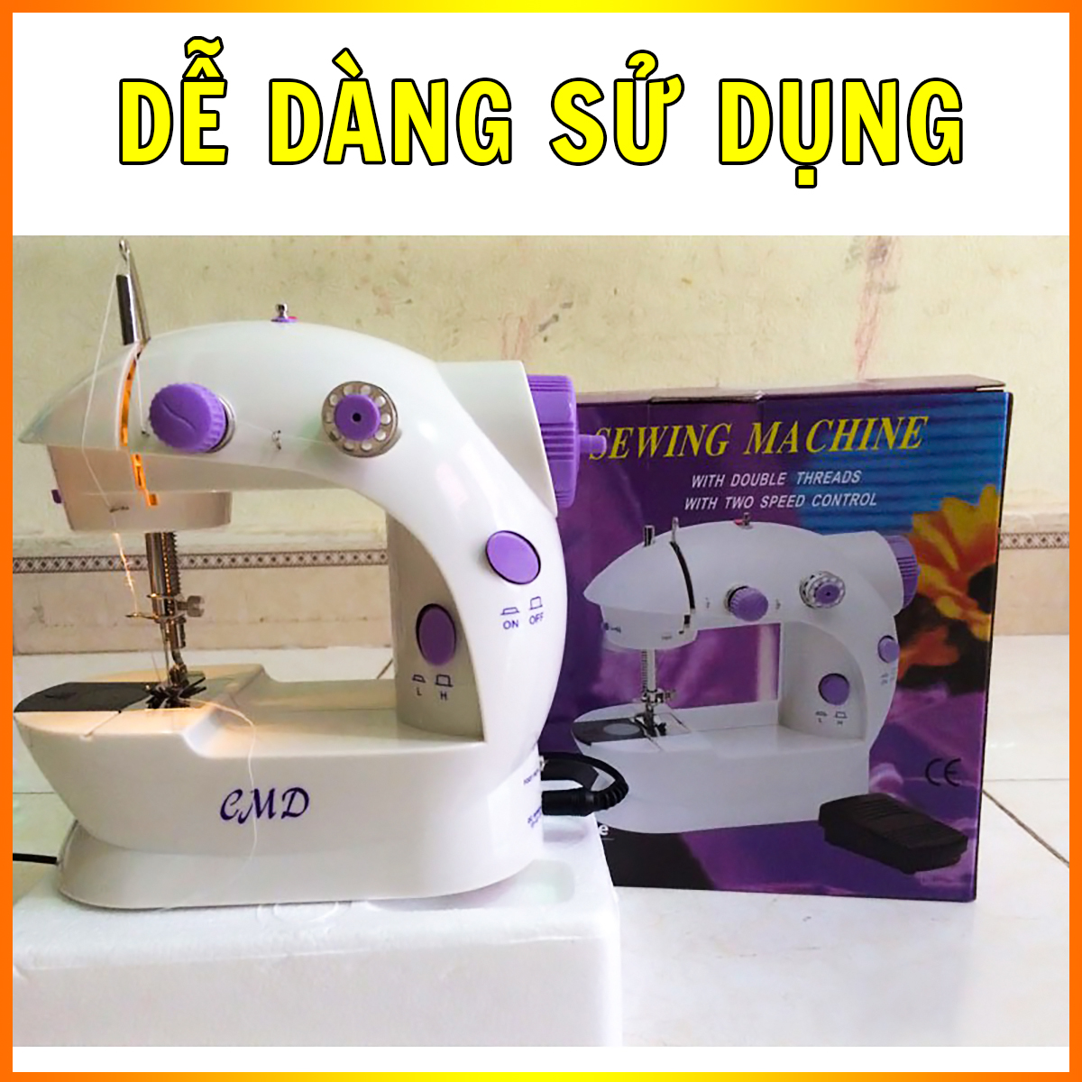 Máy khâu mini cho gia đình - May được nhiều loại vải - Tiện Lợi - Nhỏ gọn - Dễ dàng sử dụng