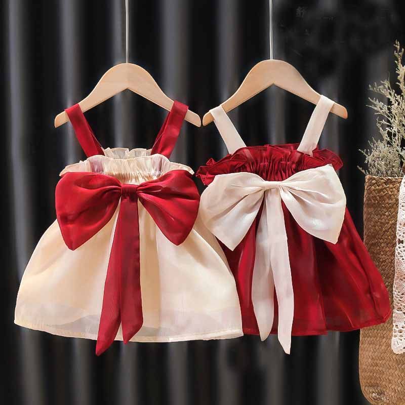 Đầm 2 dây cho bé phong cách tiểu thư từ 9-18kg - Váy voan bé gái xinh xắn dạo phố hoặc đi biển