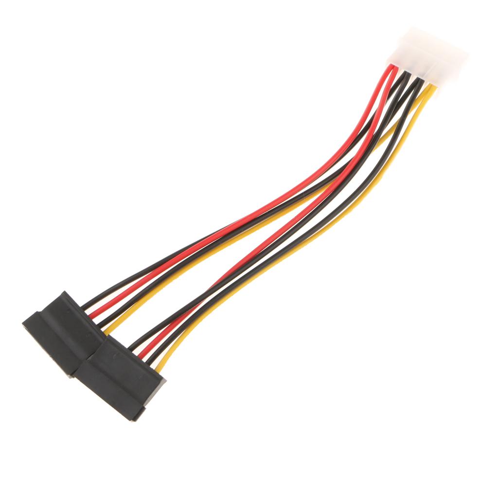 4-pin Molex to SATA Power 15-pin Connector Converter Adapter Cable